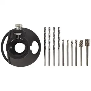 11 Pcs Multipurpose Cutting Guide Kit Shank HSS Routing Router Bits and 4Pcs Twist Drill Bit for Rotary Tools