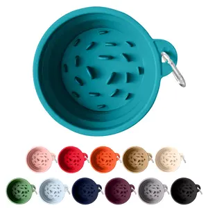 Puppington Travel Dog Bowl Slow-Feeding Non-Slip BPA-Free Food Grade Silicone Feeder Pet Gear