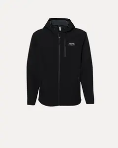 AIRWING ZX1 Premium Poly-Tech Soft Shell Jacket - Black Full-Zip Outdoor Wear with Hood and Zipper Closure Waterproof 100% Polyester Shell 3-Panel Scuba Hood & #5 Water-Resistant Zippers