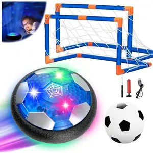 Hover Soccer Ball with 2 Goals, Rechargeable Air Floating Soccer Toy with LED Light and Foam Bumper, Indoor Games for Kids 4-8-12, Toys Gifts for 3 4 5 6 7 8 9 Year Old Boys Girls, Perfect Birthday Christmas Gifts