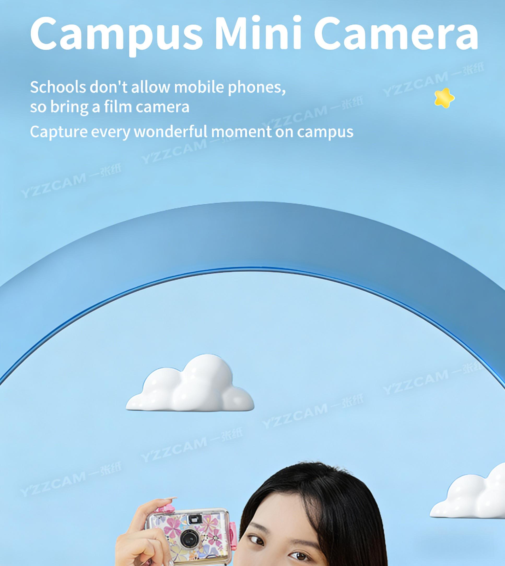 Film Camera: Point-and-Shoot Mini Retro Film Camera, Waterproof, Non-Instant, Creative Gift for Students and Instagram