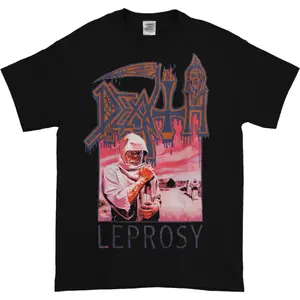DEATH BAND LEPROSY ALBUM Short Sleeve New Black T-Shirt Cotton Fabric