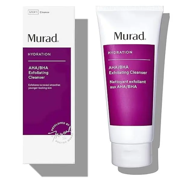 Murad AHA/BHA Exfoliating Cleanser with Salicylic, Glycolic & Lactic Acid, a Hydrating Facial Cleansing Wash for a Smooth Skin Routine, Salicylic Acid, Liquid Facial Cleansers, Moisturizer