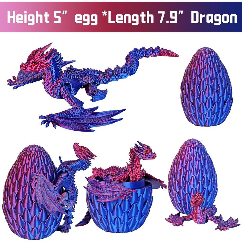 3D Printed Dragon,Flying Mystery Dragon Eggs Easter Articulated Dragon,3D Printed Crystal Dragon with Wings,3D Dragon Eggs with Dragon Inside,Adults Fidget Toys for Autism ADHD