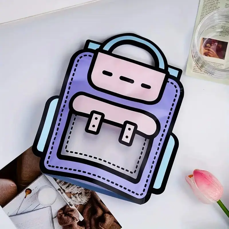 20pcs Reusable Backpack-Shaped Plastic Sealable Zip Bags - Multipurpose Odour Control Quirky Gift, Unique Bags for Birthday Surprise, Home & Festive Party Supplies