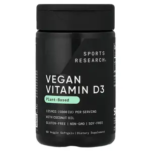 Sports Research Vegan Vitamin D3, 125 mcg (5,000 IU), 60 Veggie Softgels