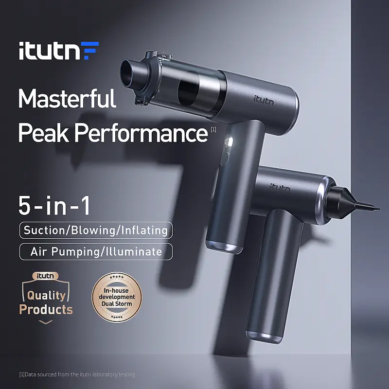 Itutn Car Vacuum/Blower M8, 4-in-1 Mini Vacuum Cleaner Cordless & Air Duster ,22000Pa Powerful Suction, Handheld Portable Vacuum For Car, Home, PC, Keyboard, Desk, Pet Hair Cleaning