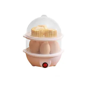 Single/Double Layer Electric Egg Cooker Auto Shut-Off Egg Steamer for Breakfast Efficient Cooking Holds Up to 14 Eggs Non-Stick Coating One-Touch Operation