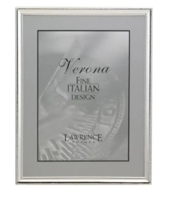 Polished Silver Plate 5x7 Picture Frame - Bead Border Design