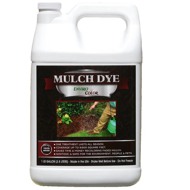 EnviroColor Cocoa Brown Mulch Dye 9600 SQ FT 1 Gallon Non Toxic Long Lasting Color Concentrate for Plants Pets and People
