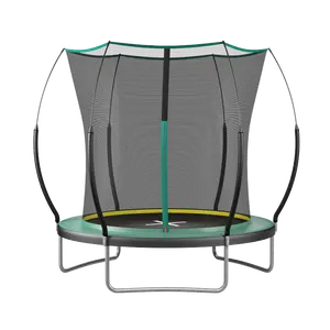 Bungee Trampoline, Silent & Low Noise, 200,000 Fatigue-Tested, Zippered Safety Net, UV-Resistant Mat, PVC+Polypropylene Pad, Fiberglass Poles