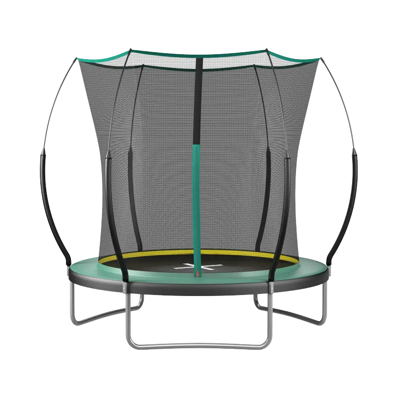 Bungee Trampoline, Silent & Low Noise, 200,000 Fatigue-Tested, Zippered Safety Net, UV-Resistant Mat, PVC+Polypropylene Pad, Fiberglass Poles