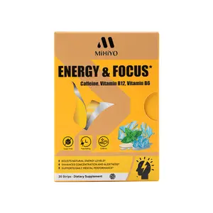 Mihiyo Energy & Focus Supplements Strips by MÍHÍYO | 10mg Caffeine + Vitamin B12 B6 | Sugar-Free Mint Flavor | Supports Concentration & Mental Alertness | Non-GMO & Gluten-Free | 20 Counts Dietary Supplement