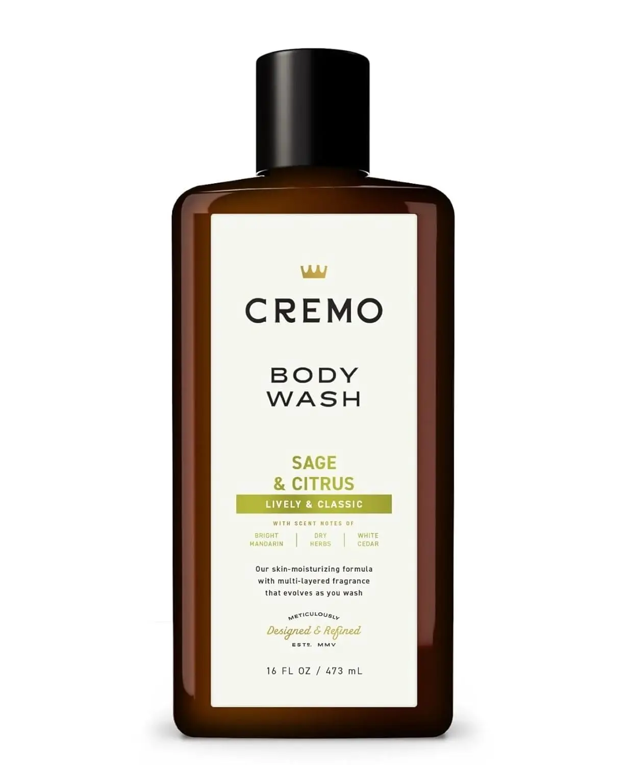 Cremo Body Wash for Men, Rich-Lathering Italian Bergamot, 16 Fl Oz