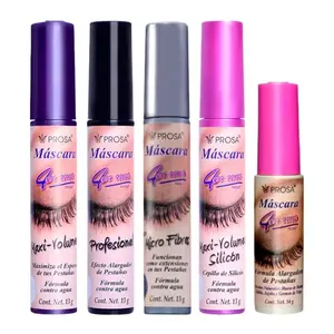 Professional 4en1 Mascara Set – 5 Pack | MaxiVolumen - Profesional - Microfibras - MaxiVolumen Silicon - Mascara 4en1 -Ultra-Volume, Full-Length Lashes, Rich Ebony Color & Long-Lasting All-Day Wear