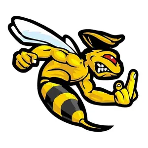 LYKX Funny Self Pasting Flower Angry Wasp Bumblebee Car Sticker Waterproof Decoration on The Rear Window of The Bumper PVC Decal