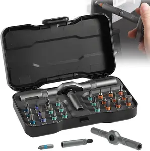 25pcs 24 in 1 Multifunction Screwdriver Head Set Household Repair Ratchet Wrench Tool Box