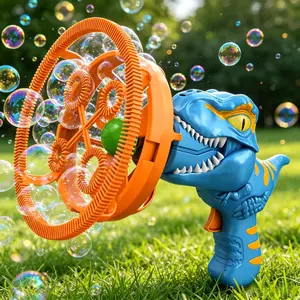 Bubble Gun Bubble Machine Dinosaur Bubble Blower Toy for Kids and Toddlers Bubble in Bubble Gun Party Favors Birthday Christmas Easter Gift for 3 4 5 6 7 8 9 Years Old Boys and Girls (Green)