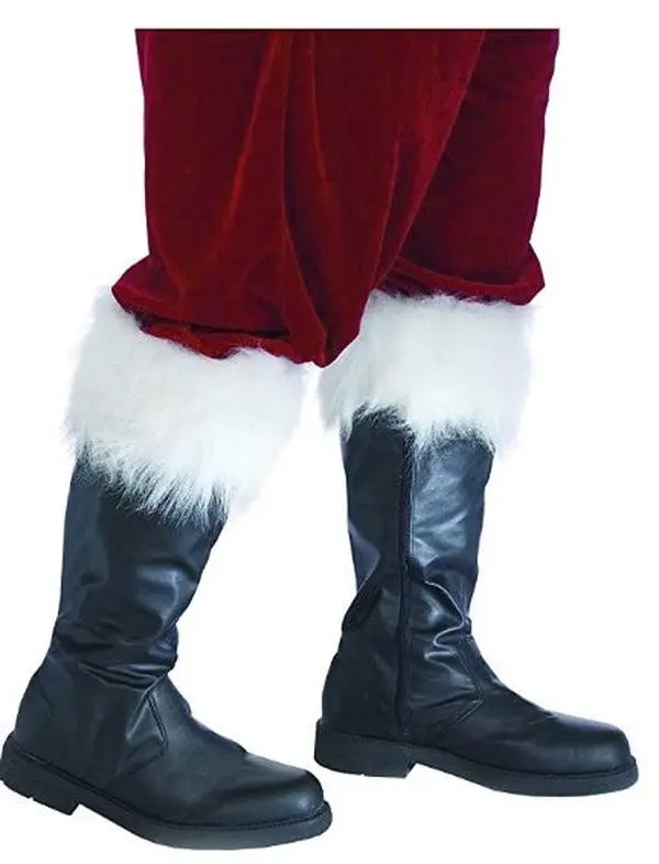 Santa Boots - Deluxe - Christmas - Faux Fur Trim - Costume Accessory - 4 Sizes