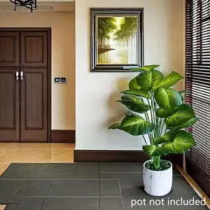 33.5in Artificial Tropical Leaf Plant – 24 Realistic Leaves, DIY Fake Greenery without Pot, Indoor Floor Plant for Home Office Garden Decor, 1 Count