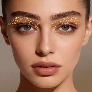 Gold & Silver Foil Eyeshadow Freckle Stickers – Glitter Eye Tattoos, Waterproof & Long-Lasting, Party & Music Festival Makeup Essential, Easy to Apply, Perfect Photo Prop