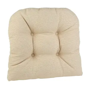 Gripper 15" x 15" Non-Slip Saturn Tufted Universal Chair Cushions Set of 2 - Natural Tan: Indoor Kitchen Seat Pads
