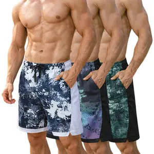 Men’s 3-Pack Performance Active Shorts, Lightweight Quick-Dry Workout Gym Running Shorts with Pockets, Printed Casual Athletic Menswear, Relaxed Fit Tropical Style tiktok shop deals