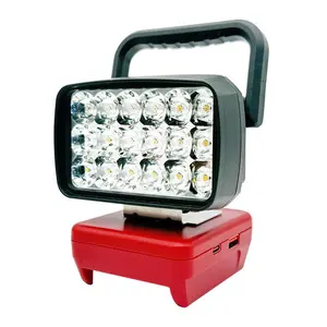Portable LED Work Light, 18LEDs Work Light with Handle, Portable Flashlight for Milwaukee 18V/20V Lithium Battery, Handheld Bright Flashlight