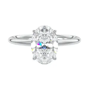 2.25CT Oval Moissanite Solitaire Ring