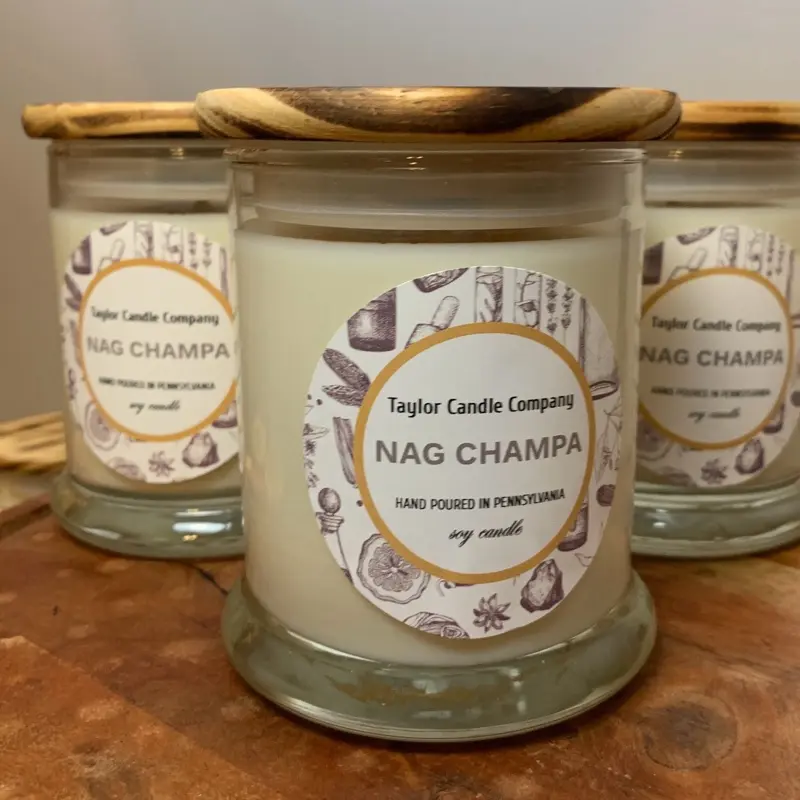 Taylor Candle Company Nag Champa Soy Candle Hand Poured in Pennsylvania Aromatic Home Fragrance