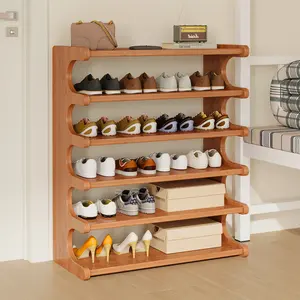 [Portable Shoe Rack] 4/5/6-Tier Bamboo Shoe Rack| Holds 18 Pairs, Easy to Assemble, Space-Saving, Suitable for Front Door Entrance, Entryway, Living Room, Bedroom, Garage