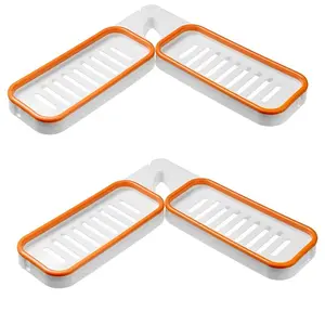 Bathroom Triangular Storage Rack, 2 Counts Wall Mounted Shower Enclosure Corner Storage Rack, Bathroom Gadgets for Home Use