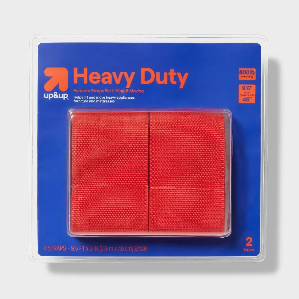 up&up Heavy-Duty Forearm Lifting Straps 800 lb Capacity 9.5ft Length