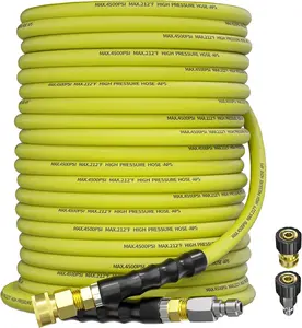 4500 PSI Pressure Washer Hose, Commercial Industrial Grade Steel Wire Braided Kink Proof Hose,Powerwasher Hose with 3/8 Quick Connect