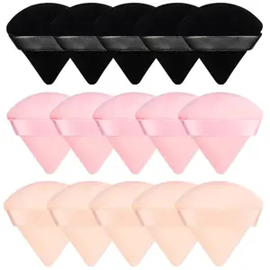 12 Pieces Powder Puff Face Soft, Beauty Sponge for Loose Powder and Cosmetic Foundation, Blender Makeup Tool (Black, Pink, Flesh)