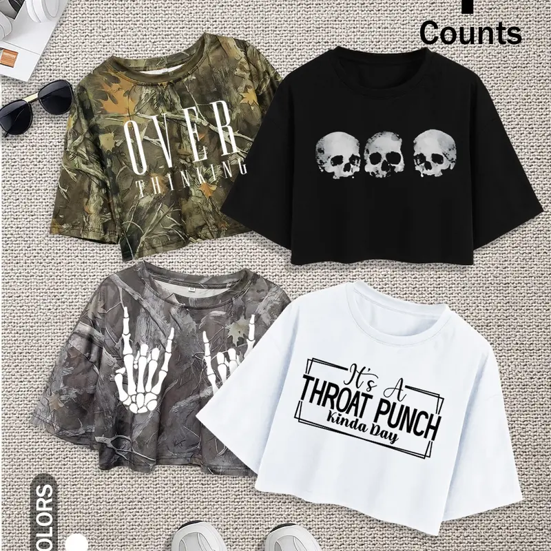 Women's Casual Oversized Loose Fit Short Sleeve Round Neck Basic Minimalist Matching Top Set, Casual Trendy Tee, Soft Comfortable Fabric, Perfect for Outdoor Shopping & Summer Wear