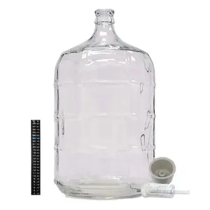 Home Brew Ohio 5 Gallon Glass Carboy with Drilled Bung, Three-Piece Airlock and Dual Scale Thermometer
