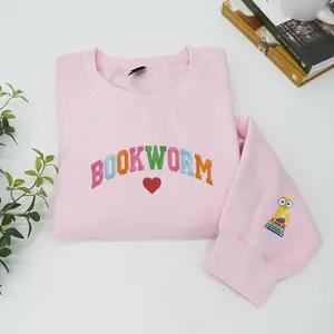 Embroidered Bookworm Sweatshirt, Book Lover Crewneck, Reading Teacher Crewneck, Bookish Sweatshirt, Librarian Crewneck, Best Gifts For Readers