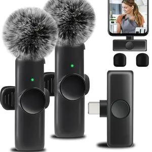 Wireless Lavalier Mic, Rechargeable USB Lapel Microphone for Video Recording & Live Streaming, Portable Audio Device for Broadcasting