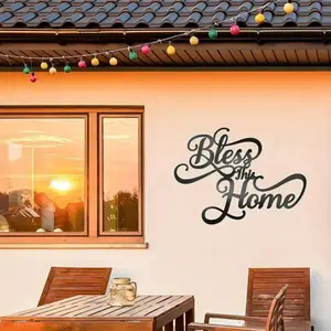 1PC Bless This Home Metal Wall Stencil Decoration for Living Room Decoration Signs Farmhouse Style
