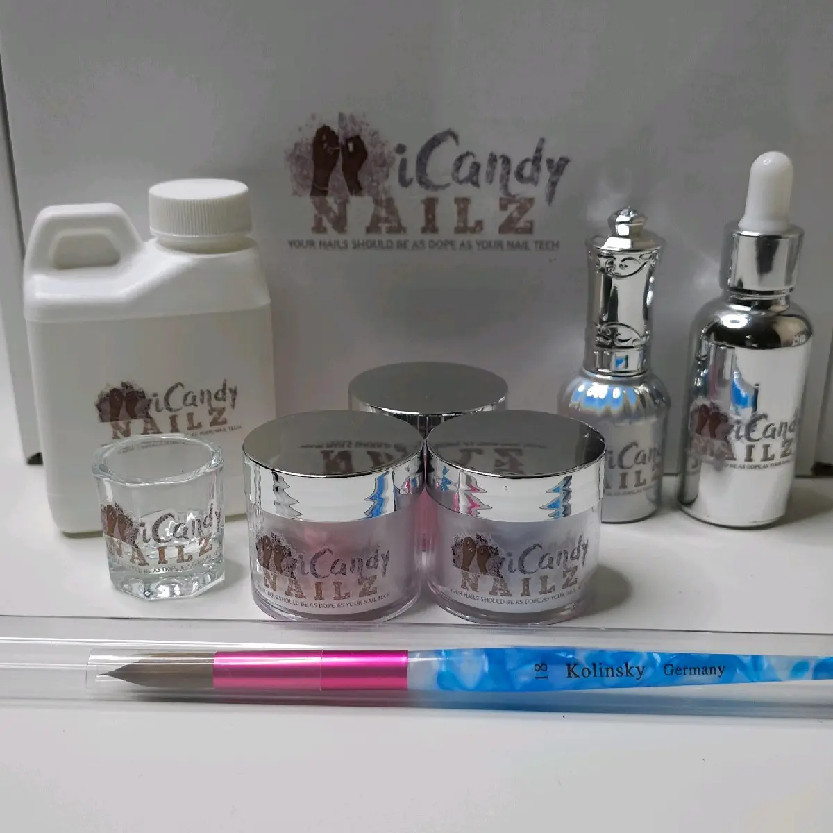 Acrylic Starter Kit with Glow & Quartz Powder, Monomer, Top Coat & Primer Crystal Gel