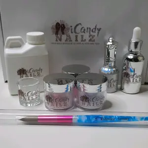 Acrylic Starter Kit with Glow & Quartz Powder, Monomer, Top Coat & Primer Crystal Gel