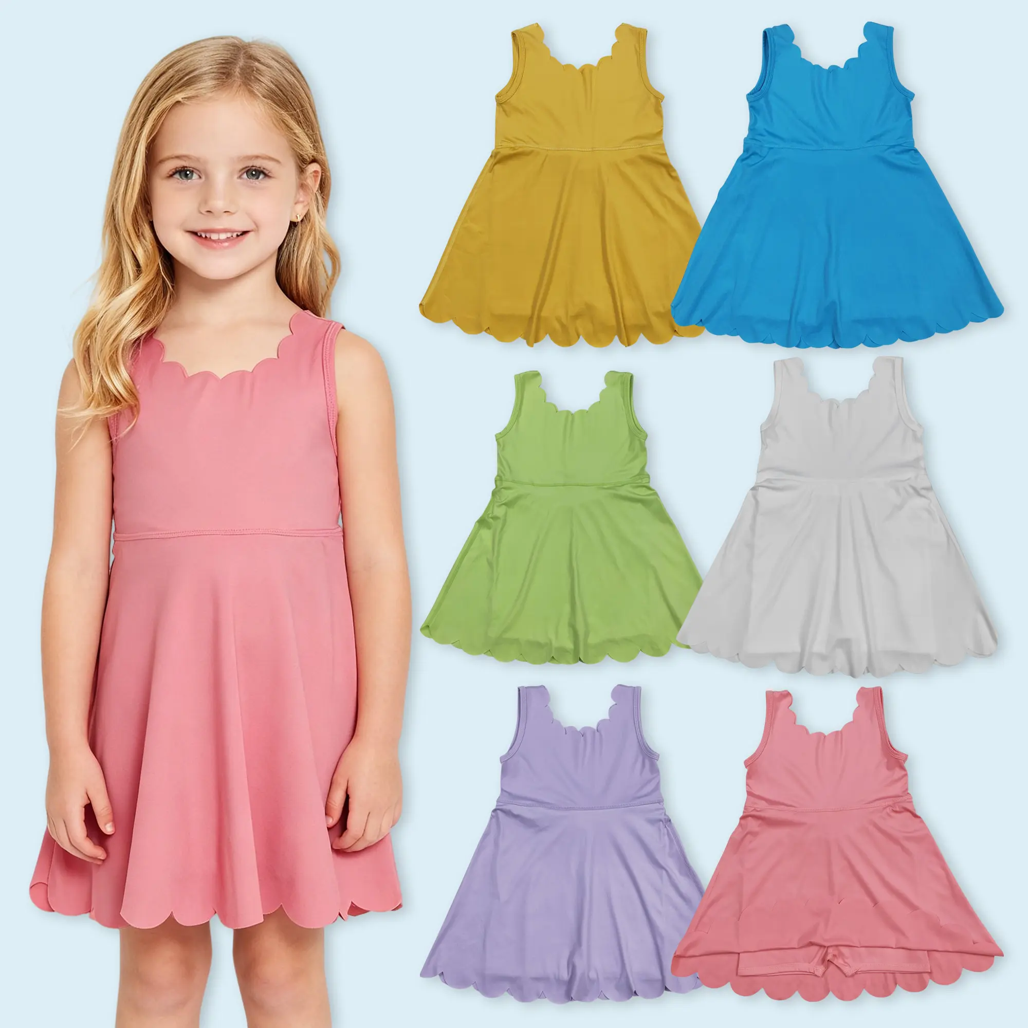 Girls kids active wear yoga dress athletic dress Girls kids active wear yoga dress athletic dress