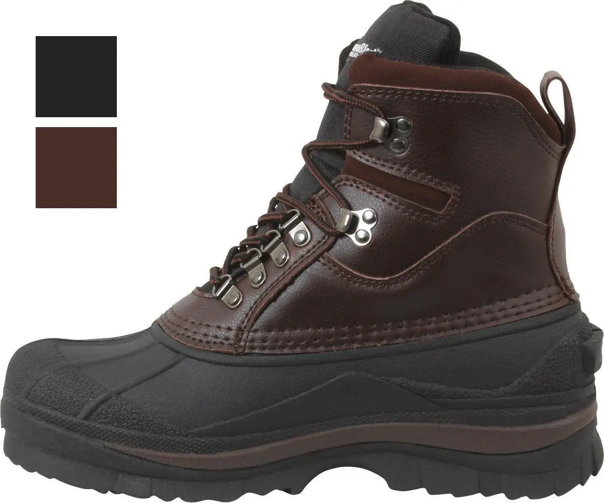 Men's 8" Waterproof Suede Leather Ankle Snow Boots - 300g Thermal Insulation, Rubber Sole, Cold Weather Shoe