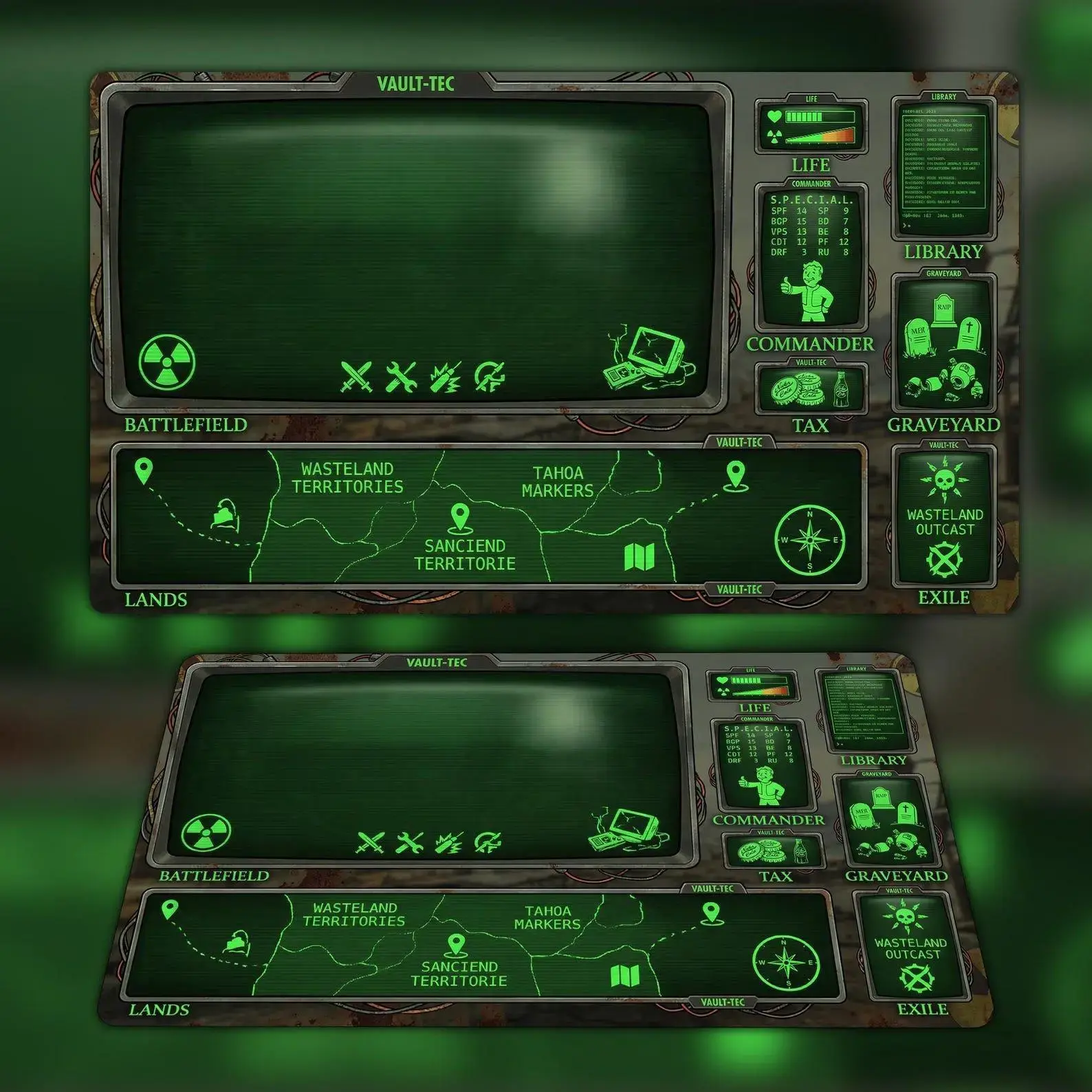 Fallout TCG Playmat, Gaming Mouse Pad With Optional Zones Game Mat Office Desk Mat