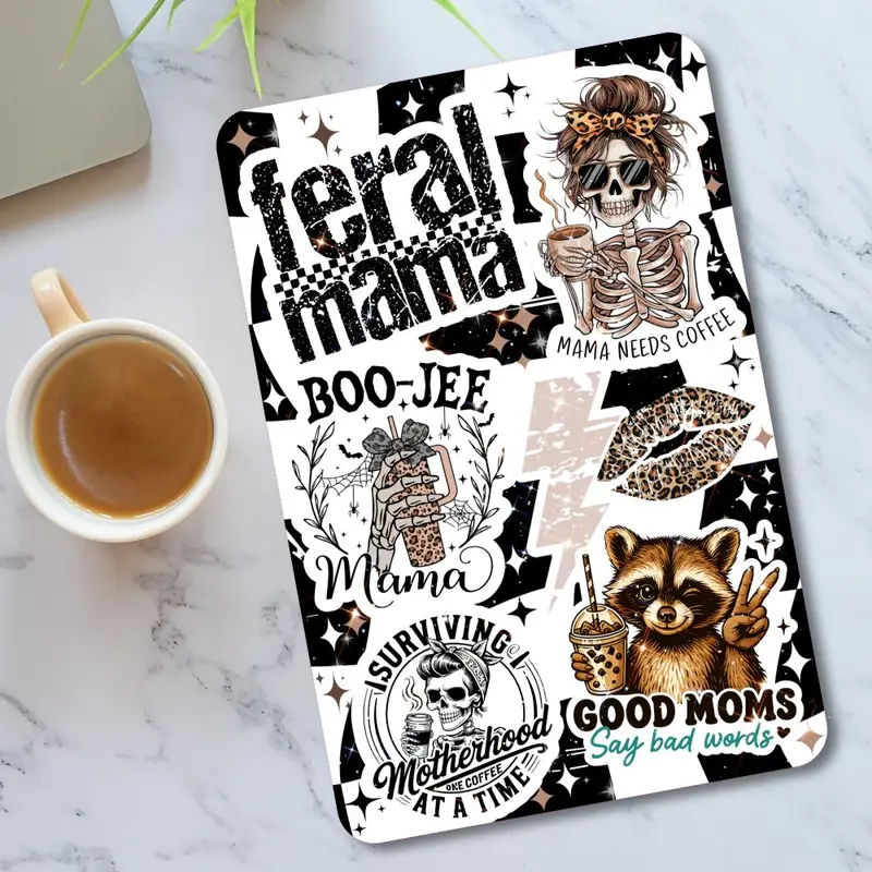 Funny Mama Holographic Cardstock Clear Case Insert for Kindle | Dark Romance Book Lover Gift | Bookish Stickers for Kindle | Gothic Kindle Decorating Accessories | Booktok Smartphone Aesthetic Cover | Mama Needs Coffee | Mama