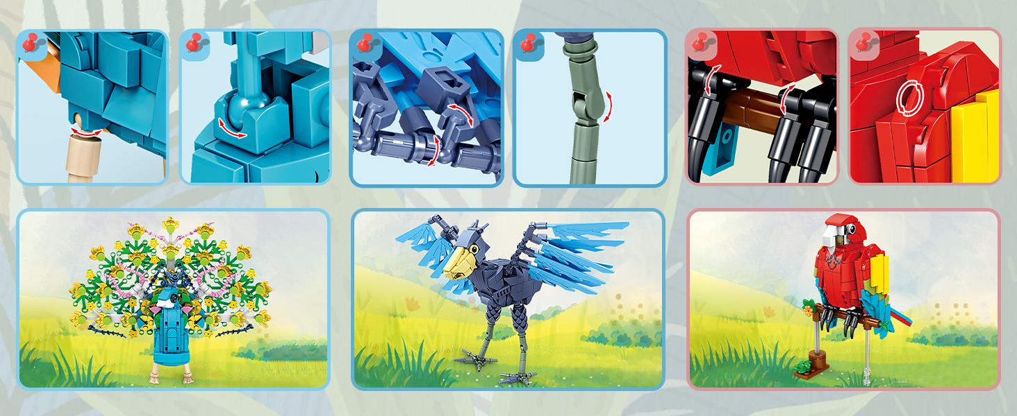 Bird Building Blocks Set 8 Pack Animal Brick Toys, DIY Bird Figures Kit Toucan Crane Seagull Crow, STEM Building Set for Kids Boys Girls, Party Favors Classroom Prizes Easter Gifts Ages 6+ Bird Building Blocks Set 8 Pack Animal Brick Toys, DIY Bird Figures Kit Toucan Crane Seagull Crow, STEM Building Set for Kids Boys Girls, Party Favors Classroom Prizes Easter Gifts Ages 6+