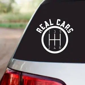 Real Cars Decal - Sticker - Stick Shift - Original Design for Fun and Fun with Your Vehicle Holographic Hot