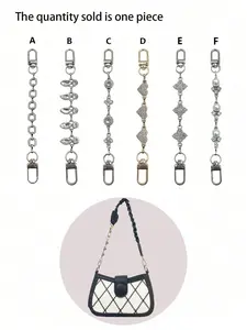 1pc Shoulder Bag Extension Chain with Rhinestone Decoration, Adjustable Floral Link Strap for All Seasons, Stylish and Versatile Bag Accessory