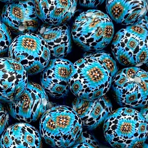 Rebel Child Printed Silicone Beads - 15mm Western Pattern Beading Supplies